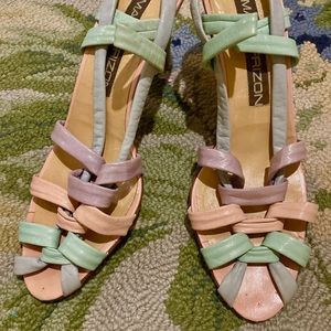 MAUDE FRIZON Multi Pastel Leather Heels